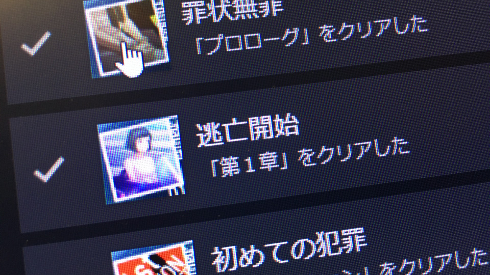 実績機能の画面写真
